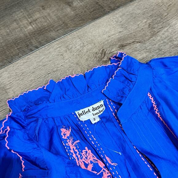 Juliet Dunn silk blouson dress in Royal blue/ candy NWT - Picture 6 of 6